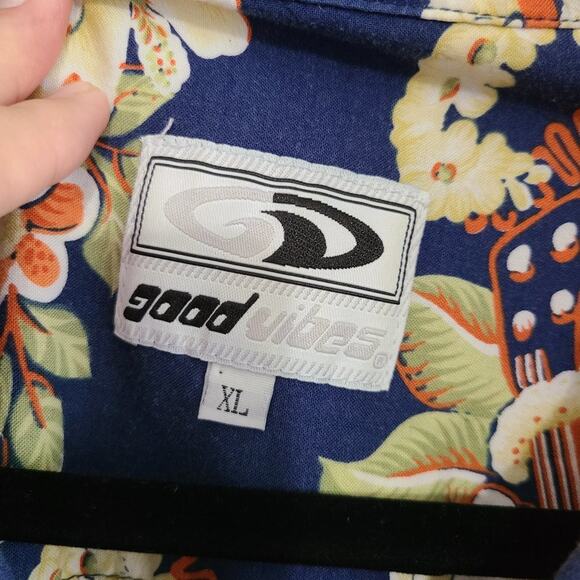 Good Vibes Hawaiian Ukulele Button Up Casual Shirt - Picture 4 of 8